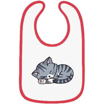 Discover Grey Tabby Sleeping Bibs