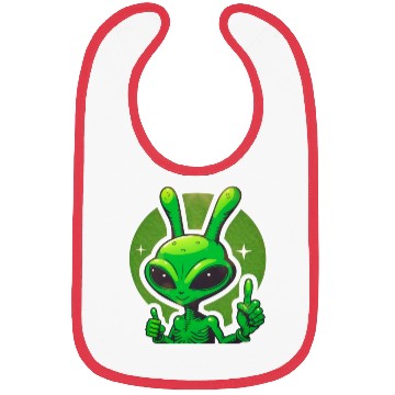 Discover Happy green Alien Bibs