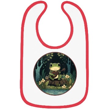 Discover Kawaii Frog Guitar Cottagecore Aesthetic Bibs
