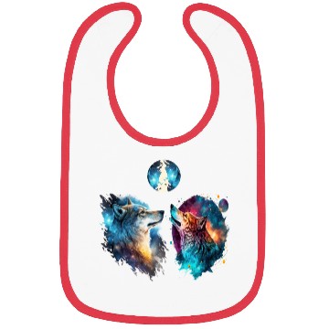 Discover Three Wolves Howling In Moonlighthowling moonlight Bibs