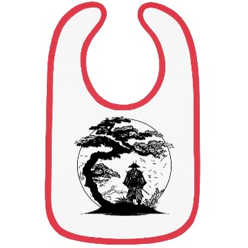 Discover Japanese Warrior Under Cherry Blossoms Bibs