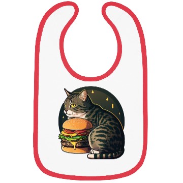 Discover Beautiful Cheese burger Tabby Cat Bibs