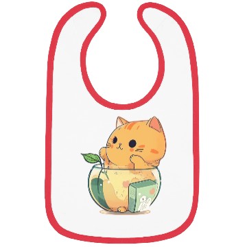 Discover Cat in Fish Bowl Bibs