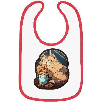 Discover Cat Eats Cookie Bibs