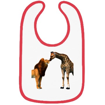 Discover Lion kisses giraffe Bibs