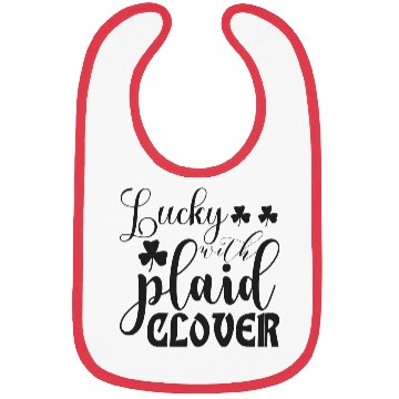 Discover Lucky with plaid clover Bibs
