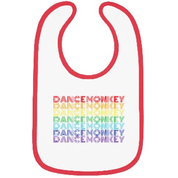 Discover Dance Monkey Rainbow Color Text Gift Music Fan Bibs