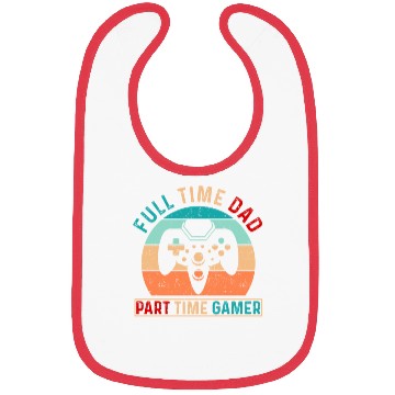 Discover Full time dad Gaming Typography Bibs