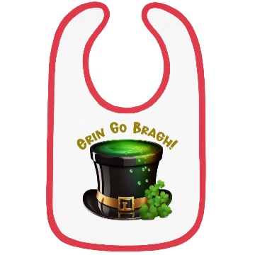 Discover Get Lucky with this 'Erin go Bragh' Top Hat Design Bibs
