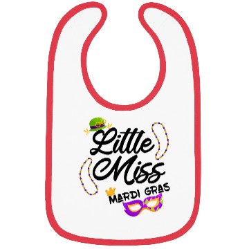Discover funny little miss mardi gras Bibs