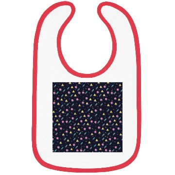 Discover 90s Navy + CMYK Bus Seat Retro Geometric Pattern Bibs