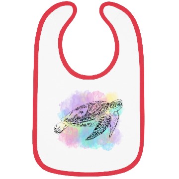 Discover turtle watercolor Bibs