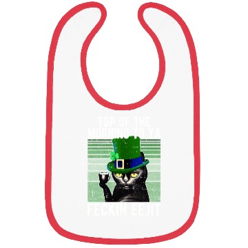 Discover Feckin Eejit Cat Coffee Saint Patrick's Day Gift Bibs