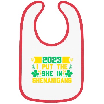 Discover I put the She in Shenanigans St Patrick's Day Bibs