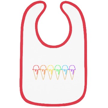 Discover Rainbow Neon Ice Cream Cones Bibs