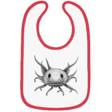 Discover axolotl staring at you - original color Bibs