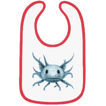Discover axolotl staring at you - blue version Bibs