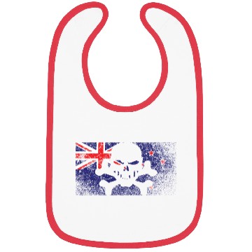 Discover Vintage New Zealand Skull Flag Bibs