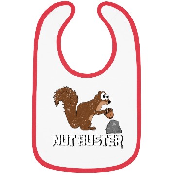 Discover Nut Buster, Funny Squirrel Pun Bibs