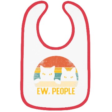 Discover Ew People Black Cat Vintage Retro â Funny Cat T Sh Bibs