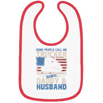 Discover Truck Driver Gift Trucker Daddy Husband US Flag Bibs