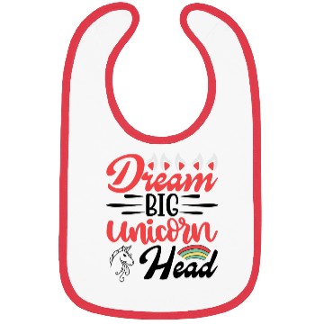 Discover Dream Big Unicorn Head Bibs