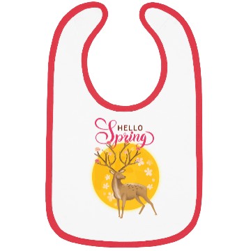 Discover Hello Spring with cute deer Bibs