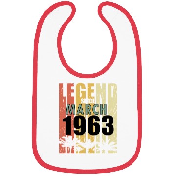 Discover 60th birthday man original March born 1963 Bibs
