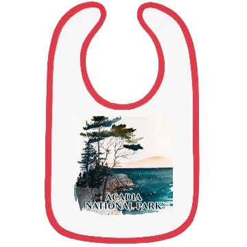 Discover Acadia National Park Watercolor Bibs