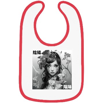 Discover Yin Yang Koi Fish Gothic Emo Japanese Cherry Bloss Bibs