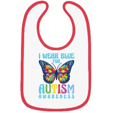 Discover I wear blue for Autism Awareness Bibs
