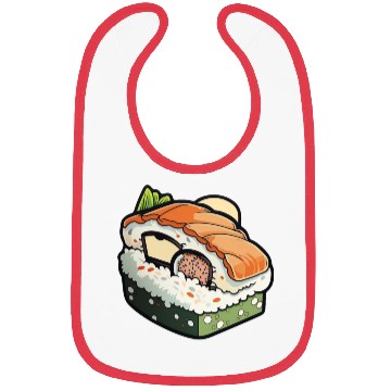 Discover Sushi print Bibs