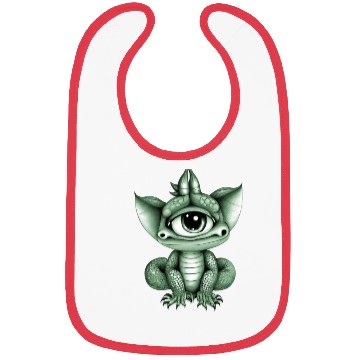 Discover cute adorable one eyed dragon green Bibs