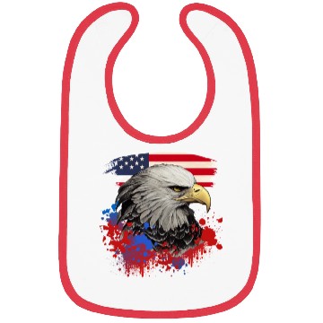 Discover Bald Eagle Patriotic American Bird US Flag Bibs
