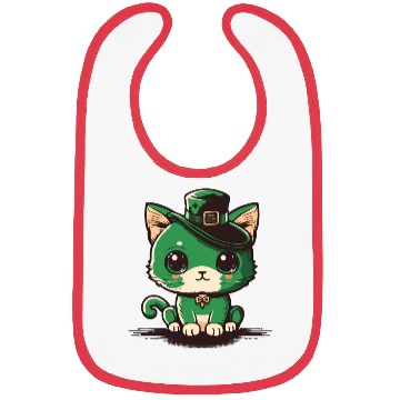 Discover st patricks day - cut cat wearing a hat Bibs