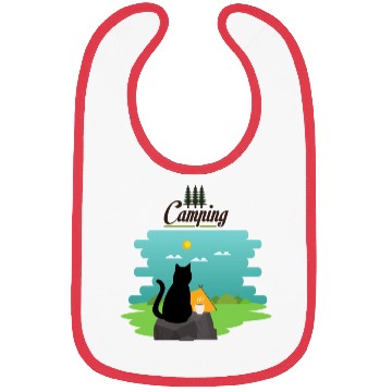 Discover Cute cat, wild life, camping, coffee Bibs