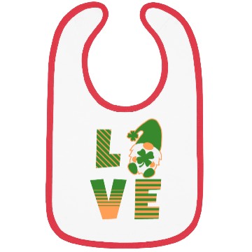 Discover Gnome St Patricks Day Woman Love, Lucky Clover Bibs