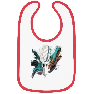 Discover AV Technician Sound Waves Microphone Audio Music Bibs