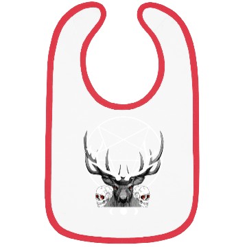 Discover Satanic Deer Pentagram Gothic Skull Evil Buck Bibs