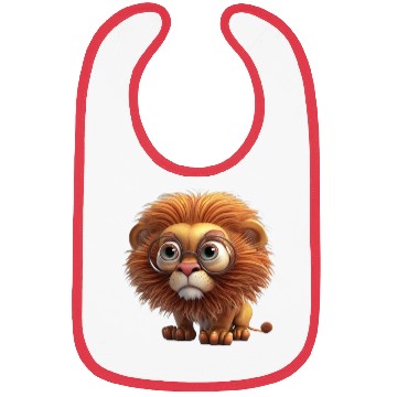 Discover Cute little lion comic character Bibs