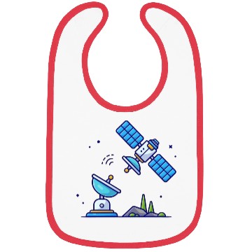 Discover Flying satellite with antenna space Bibs