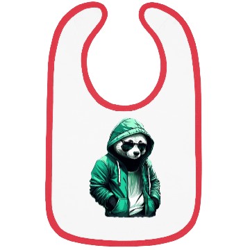Discover Cool Panda with Green Bibs and Sunglasses