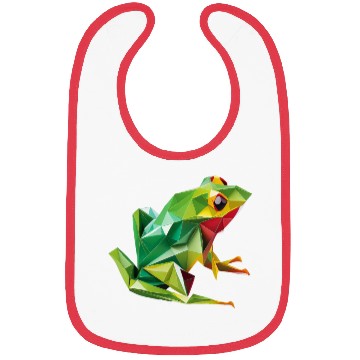 Discover Vibrant Origami Frog - Handcrafted with Precision Bibs