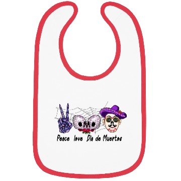 Discover Peace love Día de Muertos sublimation men Bibs
