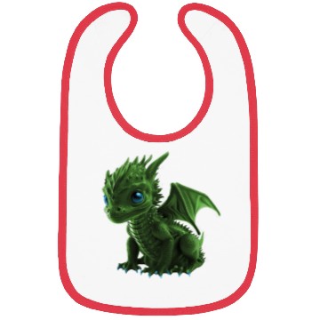 Discover green baby dragon Bibs