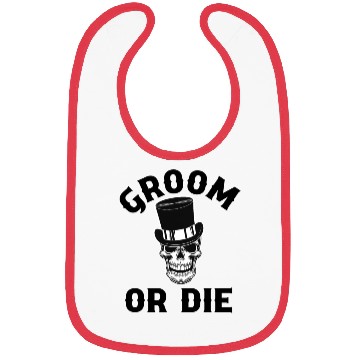 Discover Gothic Wedding Groom Or Die Skull Top Hat Design Bibs