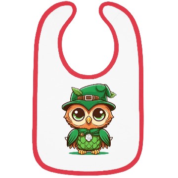Discover st patricks day owl wearing a hat Bibs