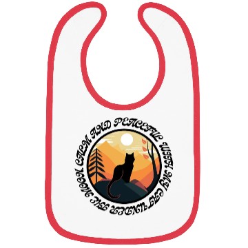 Discover Calm and peaceful with my cat under the moon Bibs
