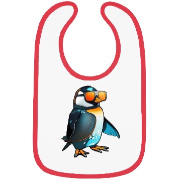 Discover Cool Winter Penguin with sunglasses Bibs
