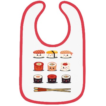 Discover Sushi Anime Kawaii Funny Japanese Food Lover Bibs